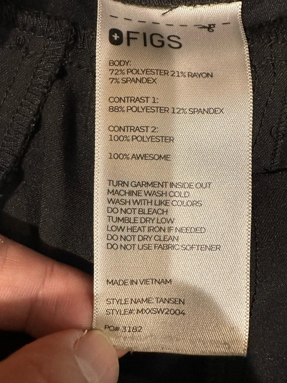 FIGS Tansen Jogger Scrub Pants Black L